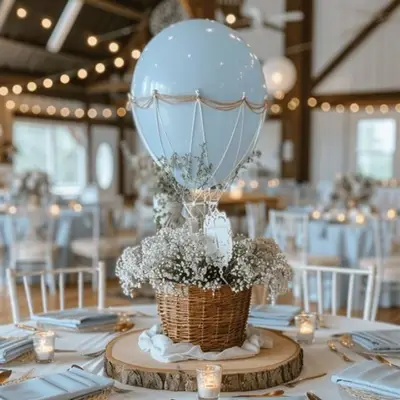 Aranjamente masa cu baloane botez Bucuresti