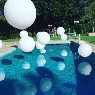 Decor Piscina Baloane cu Heliu Mari Jumbo Albe