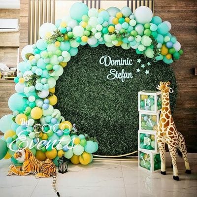 Aranjament Baloane Jungle - Arcada baloane cu Verdeata si Animale