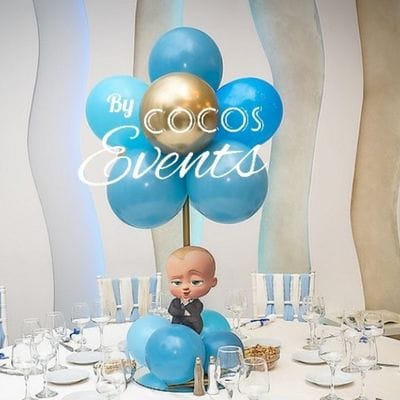 Aranjamente Baloane Masa pentru Botez tematica Baby Boss