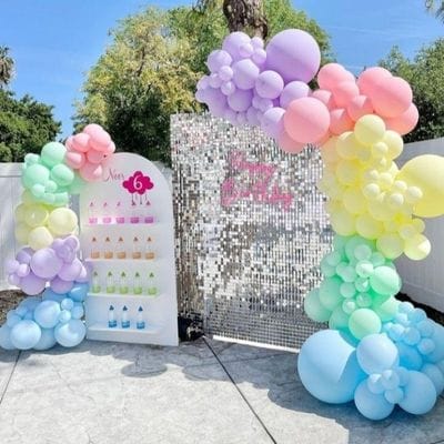 Decor Baloane cu Paiete Argintii