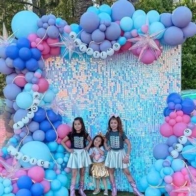 Aranjamente Baloane cu paiete albastre pentru petreceri copii