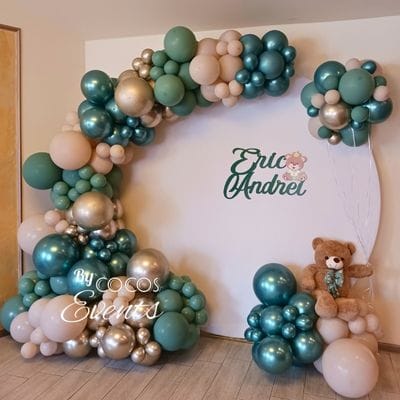 Photo Corner Botez Baiat cu verde Tematica Ursulet