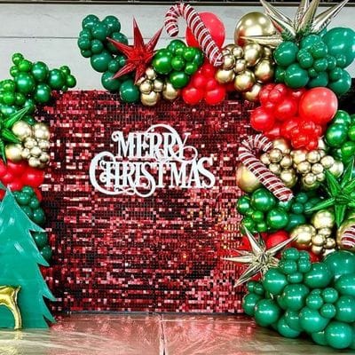 Decor Baloane cu Paiete pentru Petrecere Corporate de Craciun