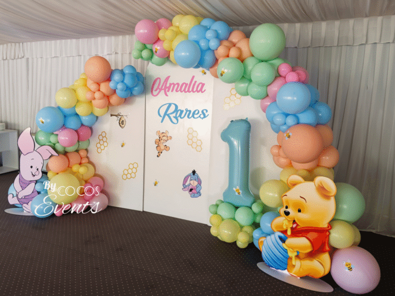Decor Baloane Winnie the Pooh pentru Petrcere 1 an gemeni