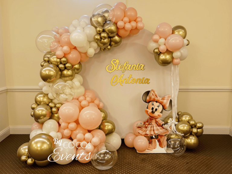 Decor Baloane Minnie Mouse cu arcada baloane Bucuresti