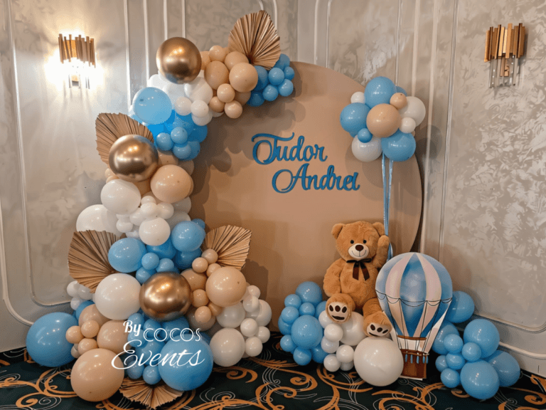 Arcada Baloane Botez Premium cu Ursulet la Restaurant Select Bragadiru