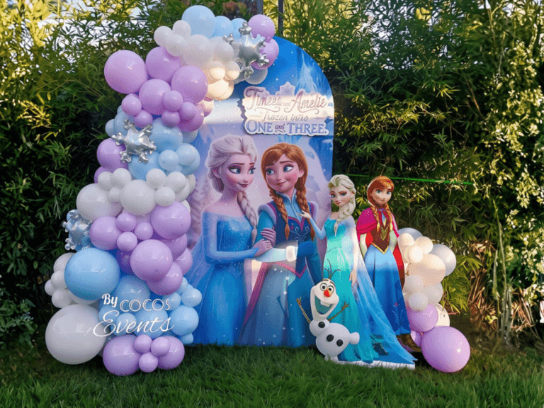 Decor baloane Party Copii Premium Frozen cu Elsa si Anna la Kids Villa Bucuresti sector 3
