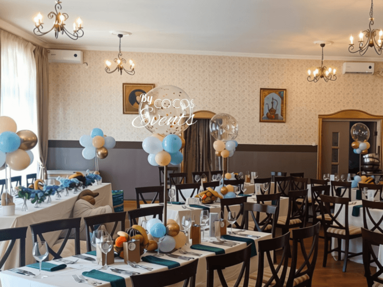 Decor baloane cu confetii pentru masa