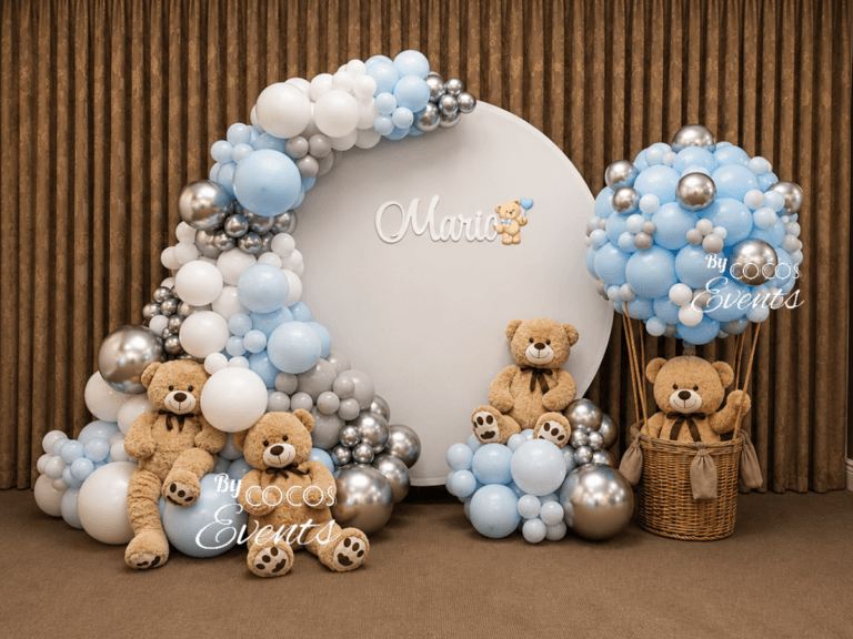 Decor baloane botez cu ursulet